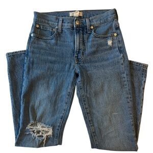 Madewell Ainsdale Wash Mid-Rise Perfect Vintage Jean Knee-Rip Edition Size 24